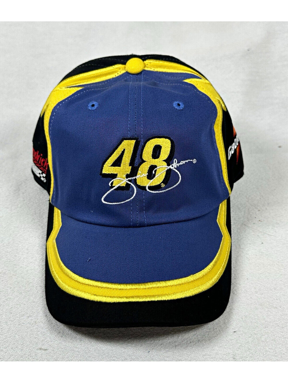 Hendrick Motorsports Jimmie Johnson #48 NASCAR Adjustable Cap Blue Yellow Black